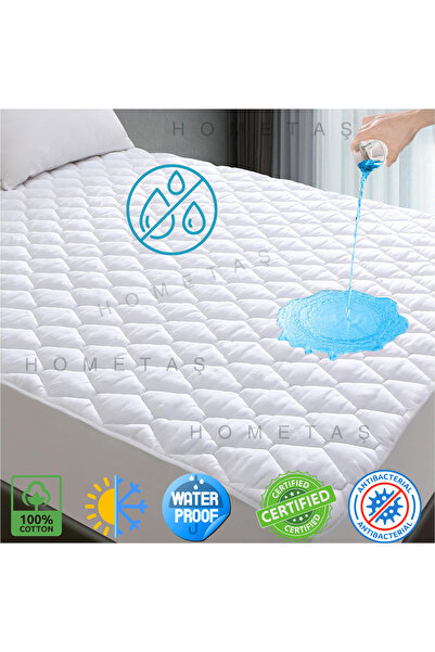 Hometaş Ev Ürünleri Kapitone Fitted Full Kenar Su Sıvı Geçirmez %100 Pamuk Ya...