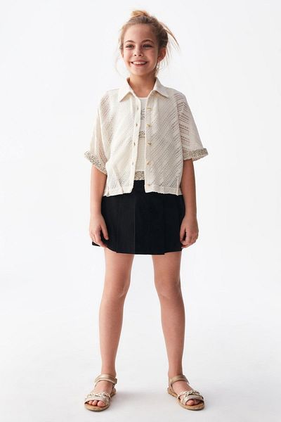nk kids 8-14 Years Old Girl's Black Pleated Skirt - 56354