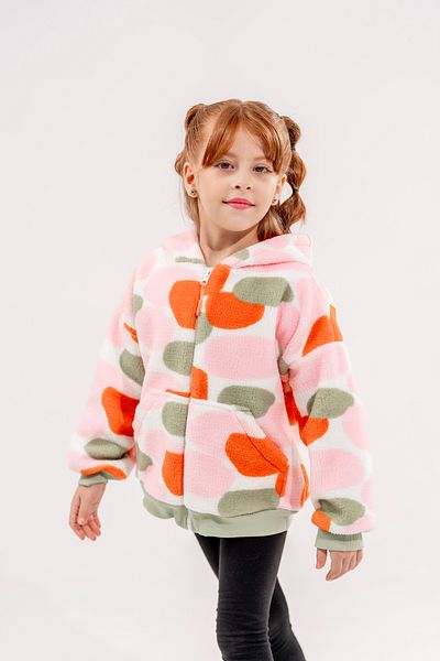 Eray Kids Zippered Ribbed College Coat