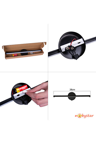 Nobbystar Sök-Tak Beyaz Işık Yapışkanlı Pilli Led Aplik 38cm