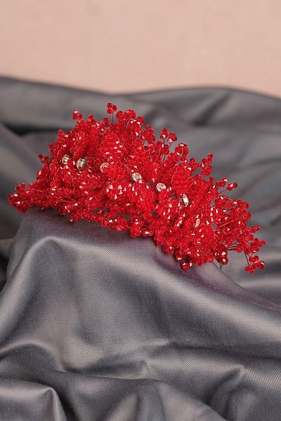 Hayalperest boncuk Bella Flower Motif Beaded Bridal Henna Crown
