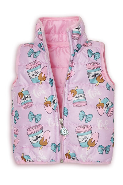 bebizu Baskılı Balıkçı Yaka Fermuarlı Şişme Yelek