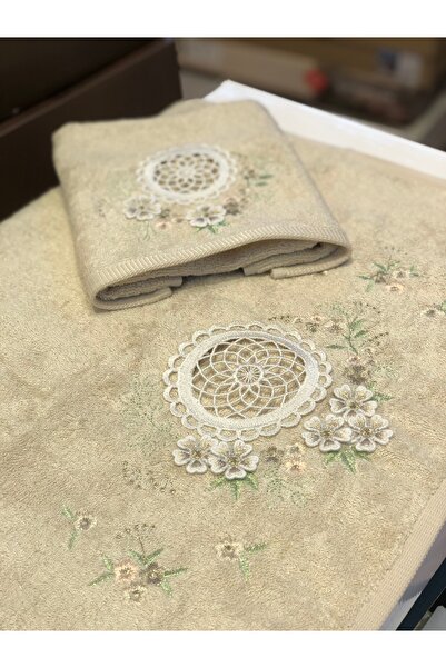 ARLIVA Nil Kahve Мама з донькою Бамбуковий набір рушників з 3D вишивкою