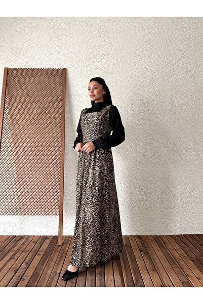 KÜÇÜĞÜM BUTİK Αμάνικο Gilet Viscose - Leopard Print