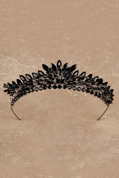 Hayalperest boncuk Coroana Costum Mireasa Pentru Femei Henna & Coroana Nunta Neagra