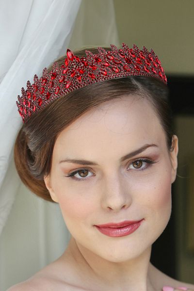 Hayalperest boncuk Coroana de nunta de mireasa din piatra de cristal Coroana de printesa eleganta pentru mirese Bordeaux
