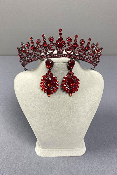 ESPEREST هيرا الزفاف الحناء تاج وأقراط حجر المكوك