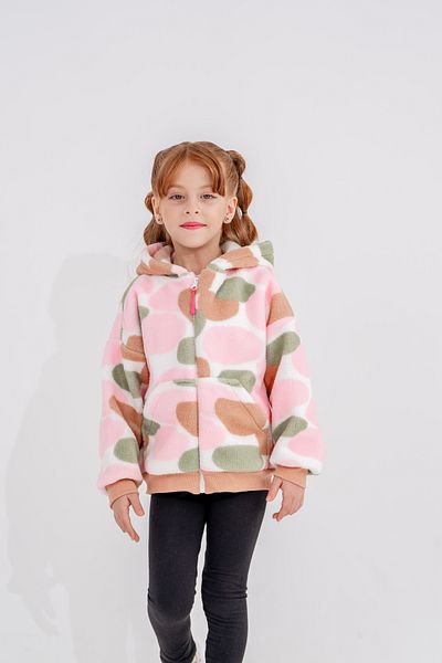 Eray Kids Multicolored Girl's Zippered Ribbed College Coat