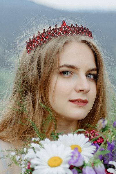 Hayalperest boncuk Coroana de nunta de mireasa din piatra de cristal Coroana de printesa eleganta pentru mirese Bordeaux