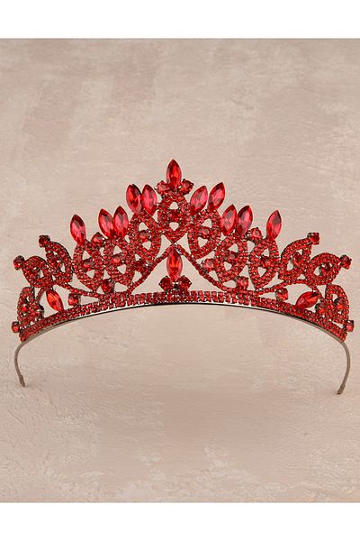Hayalperest boncuk Coroana de nunta rosu stralucitor - Coroana prințesa cu pietre de cristal