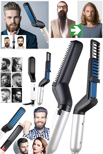 qualityworld Erkekler İçin Sakal & Saç Düzleştirici Bakım Fırçası Plakalı Düz...