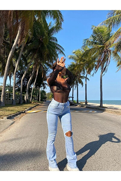 BUSEMSHE Třpytivé Elegance Mesh Knit Stone Body