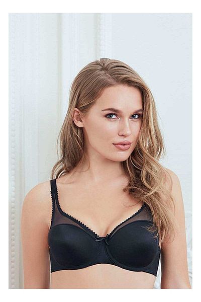 Anıl Lingerie Sutien de zi cu zi cu sârmă din tul cu capăt moale pentru femei - alb