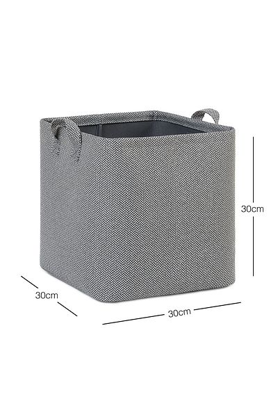 Ocean Home Textile Organizator de jucării pentru rufe texturat antracit - Coș de depozitare pliabil 30x30x30