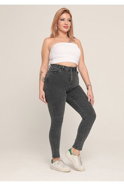 XBELLA DENİM Large Size Smoked Super Lyclary Slim Bear Jeans