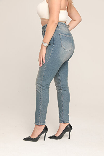 XBELLA DENİM JEANS DE MĂRIME MARE Lycra și TINTA ALBASTRU DESCHIS