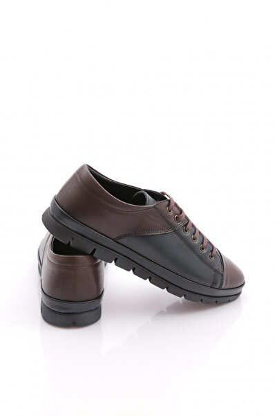 DGN Чоловічі шнуровані комфортні черевики з натуральної шкіри, лаковані, кавові 29513616