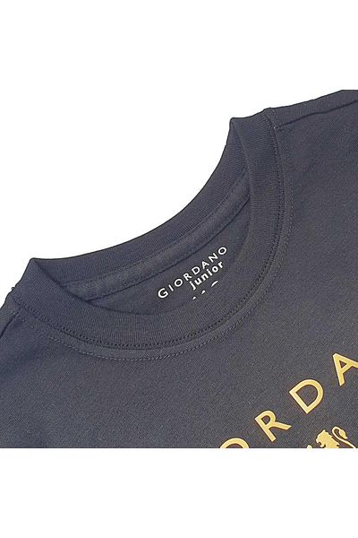 Giordano تي شيرت مطبوع عليه توقيع جونيور
