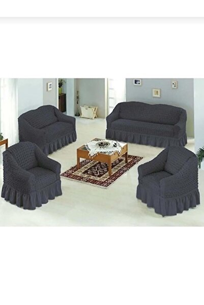 SENNORA 3+2+1+1 Bürümcük Yıkanabilir Lastikli Etekli Esnek Koltuk Örtüsü Takı...