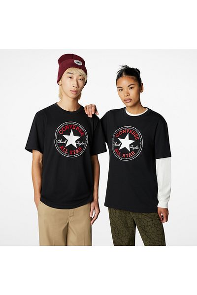 converse Go-To All Star Patch Standard-Fit Black T-Shirt 10025459 -001