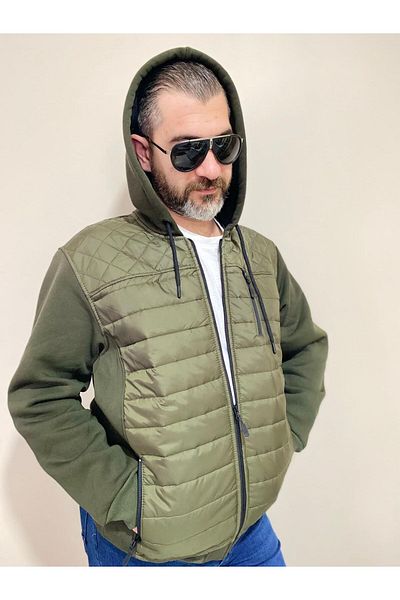 BENESSE Μπουφάν και παλτό με κουκούλα με κουκούλα με καπιτονέ μπροστά