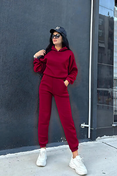 CMZ COLLECTİON Γυναικείο σετ χειμερινής φόρμας χωρίς στάμπα, ίσιο, oversized,...