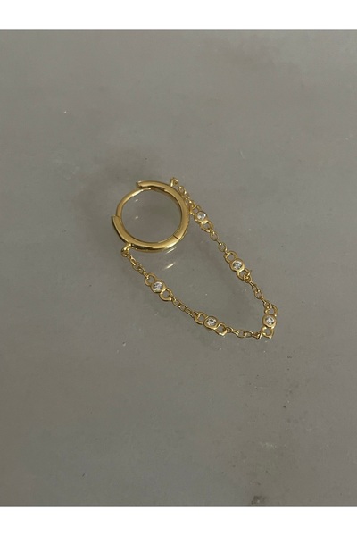 Sade Accessory Zincir Taş Detaylı Halka Küpe