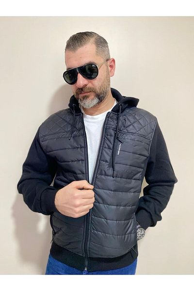 BENESSE Μπουφάν και παλτό με κουκούλα με κουκούλα με καπιτονέ μπροστά