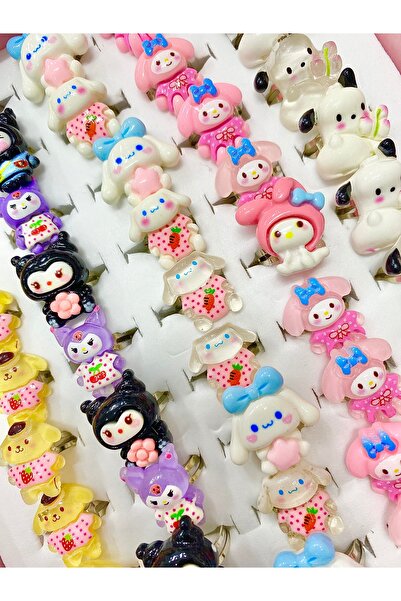 SHEKER HOME Kuromi and Friends 5-Piece Children's Ring Set