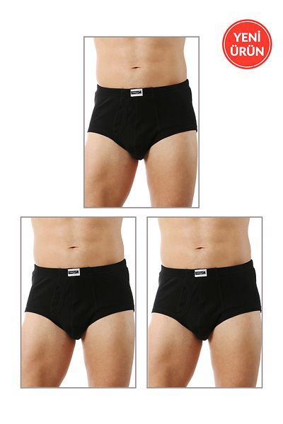 ÖZKAN underwear Ανδρικό εσώρουχο με ραβδώσεις από βαμβάκι - Πακέτο 3, με τσάντα, ελαστικό και απαλό άνετο