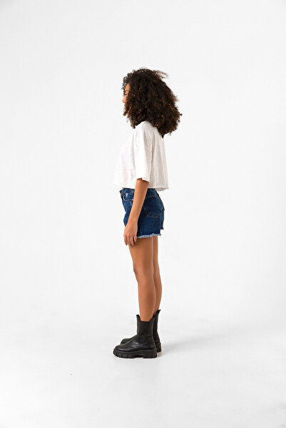 Tshirthane Babymonster Logo White Gray Women's Crop Tshirt