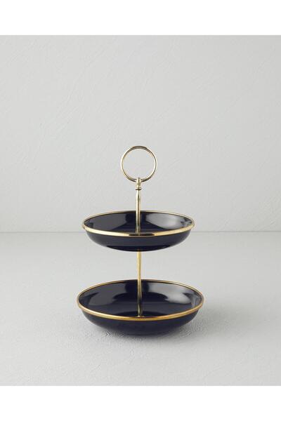 English Home Petite Emaye Katlı Servis 14x16 Cm Siyah