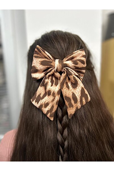 Melkady Aksesuar MelKady 527 - Αυτόματη πόρπη με φιόγκο πολυτελείας με λεοπάρ