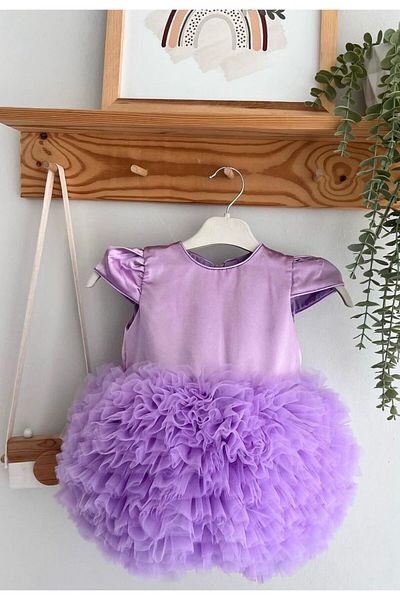 ALYRA Rochie Printesa Tulle Satin pentru fetiță - mânecă scurtă, Ocazie Speciala
