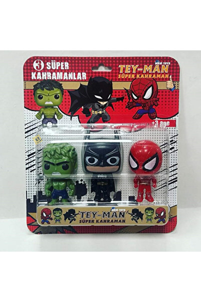 Süper's مجموعة ألعاب شخصيات الأبطال الخارقين من تي مان مكونة من 3 قطع