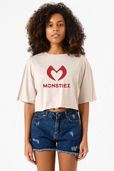 Tshirthane Babymonster Monstiez Beige Women's Crop Tshirt