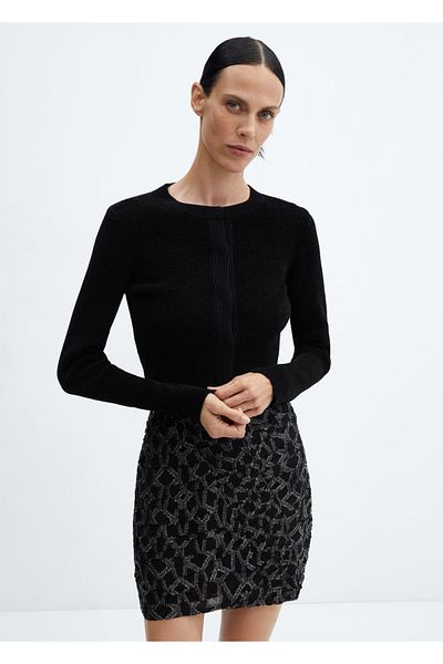 MANGO Woman Chenille Knitwear Cardigan