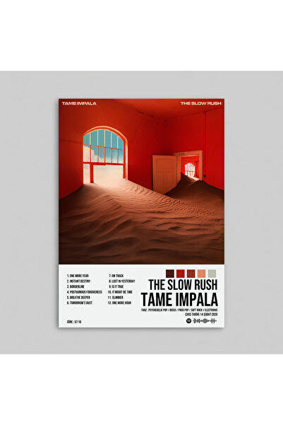 Orendart Tame Impala - The Slow Rush Albüm Spotify Çerçevesiz Tasarım Poster