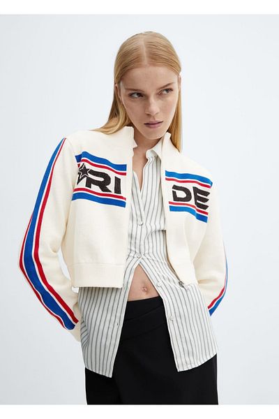 MANGO Woman Short Zippered Cardigan