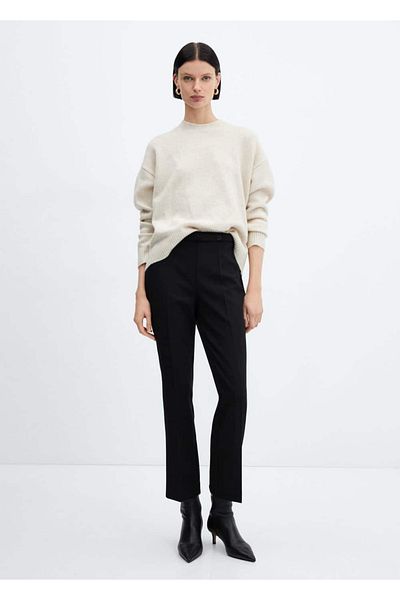 MANGO Woman Straight-cut trousers with belt