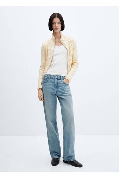 MANGO Woman Short cardigan with zipper