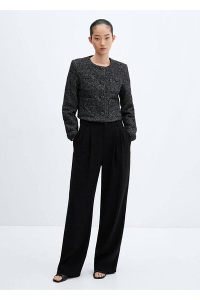MANGO Woman Tweed Pocket Jacket
