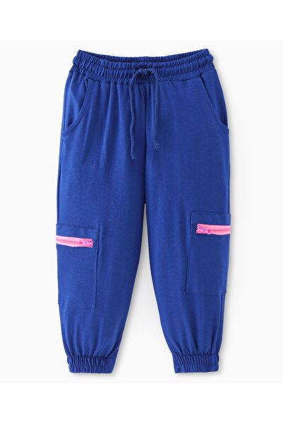 Ollington St. Ollington St. Cotton Lycra Knit One Shoulder Full Sleeves Floral Top & Cargo Joggers Set-Multicolor