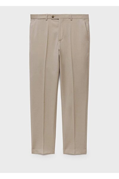 MANGO Man %100 işlenmemiş yün dar kesim pantolon