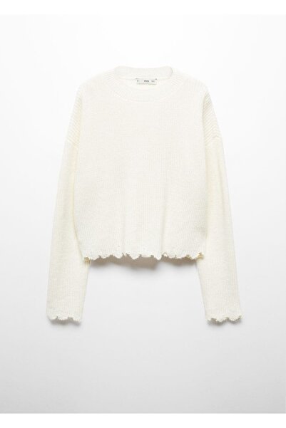 MANGO Woman Pamuklu Keten Yuvarlak Yakalı Triko Kazak