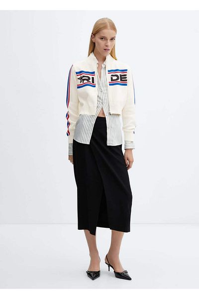 MANGO Woman Short Zippered Cardigan