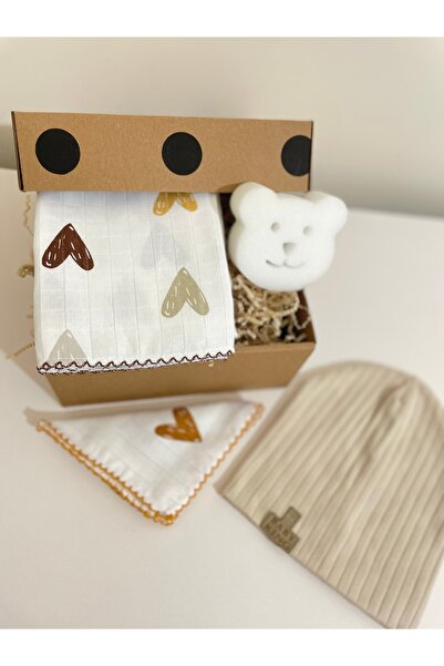 MASALBABY مجموعة هدايا الترحيب بالمولود الجديد - بطانية موسلين، قبعة أطفال، م...