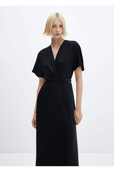 MANGO Woman Φόρεμα με δαχτυλίδια με διπλό στήθος