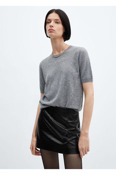MANGO Woman Mini Animal Pattern Skirt