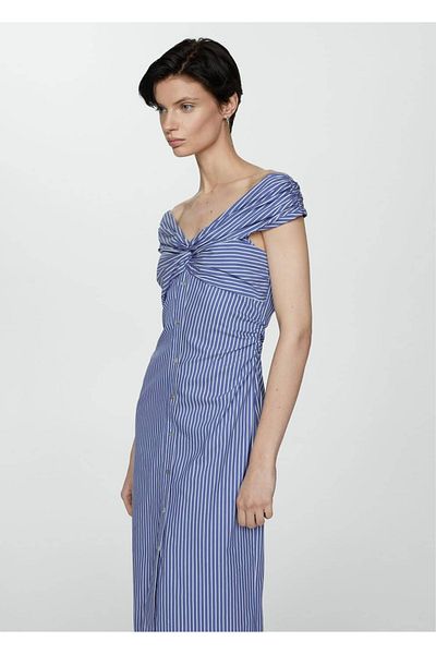 MANGO Woman Rochie cu dungi pe umeri